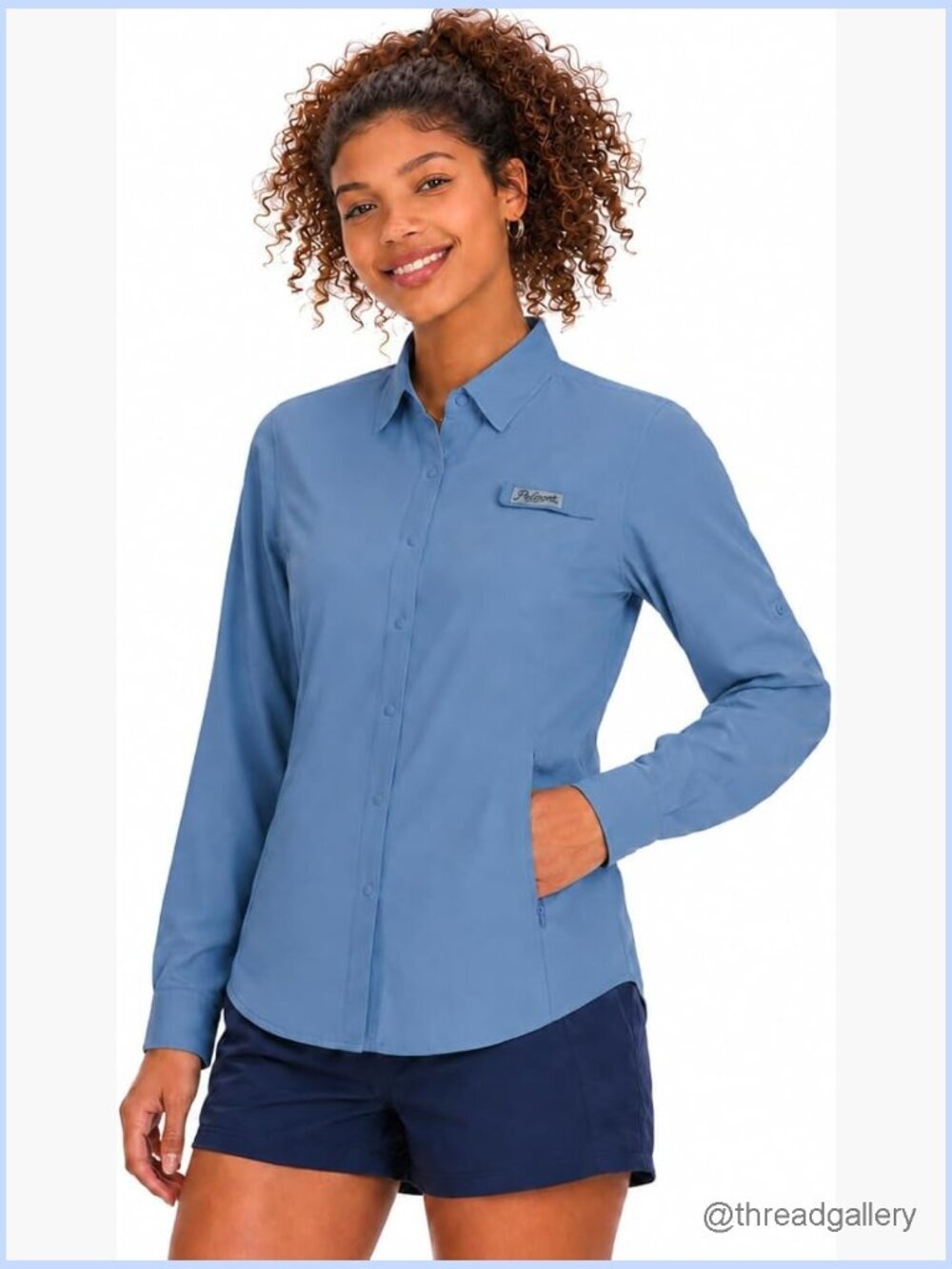 Women's UPF 50+ Long Sleeve Fishing Shirt Quick-Dry Snap Front